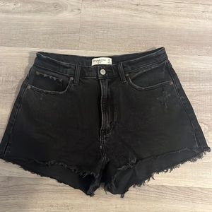 Abercrombie & Fitch curve love high rise mom shorts, black